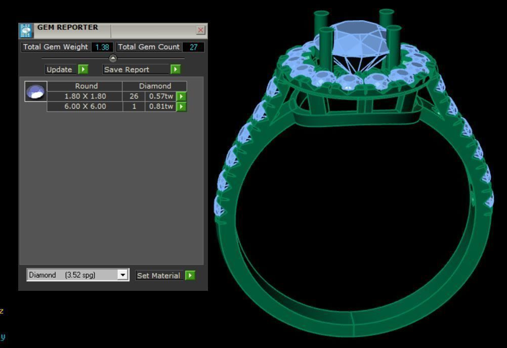 Gold ring 3D print model_5