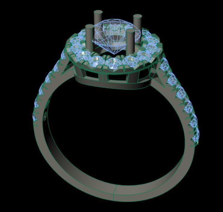 Gold ring 3D print model_7