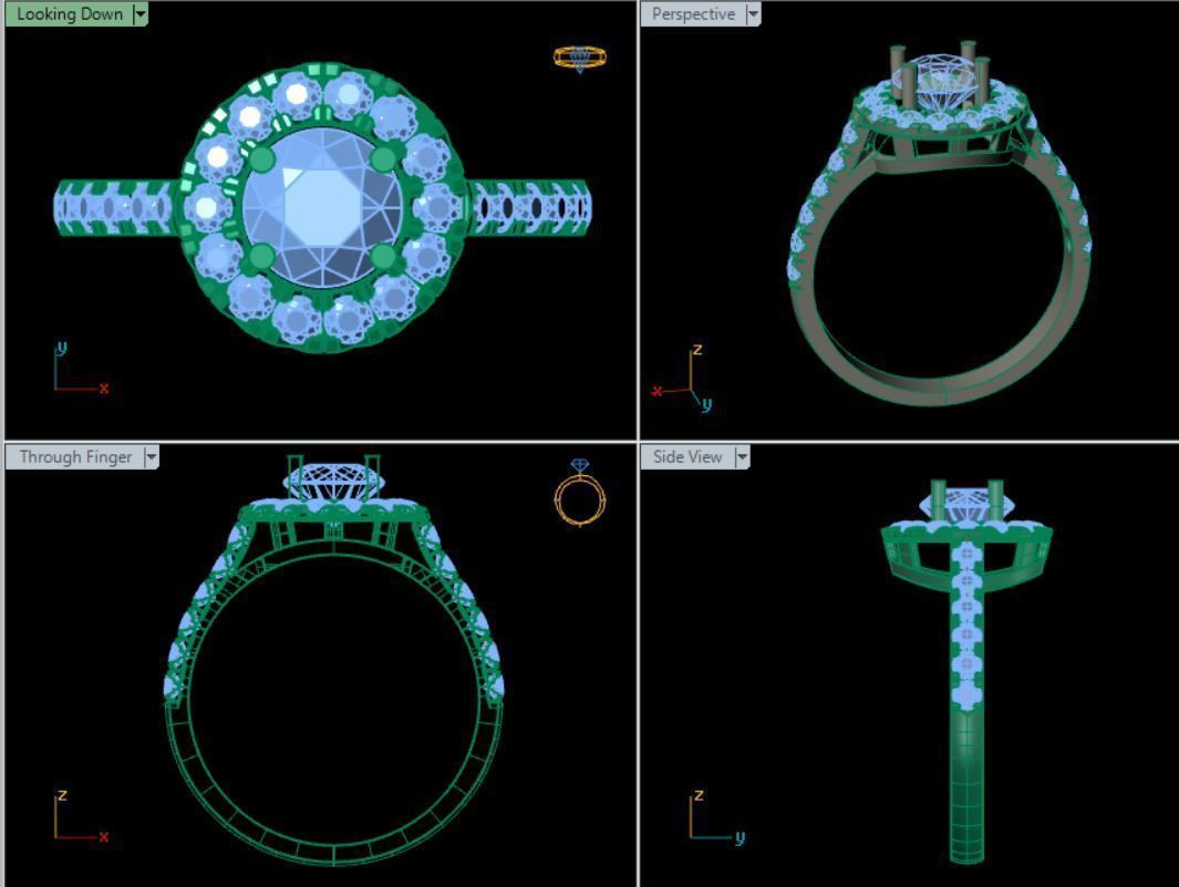 Gold ring 3D print model_3