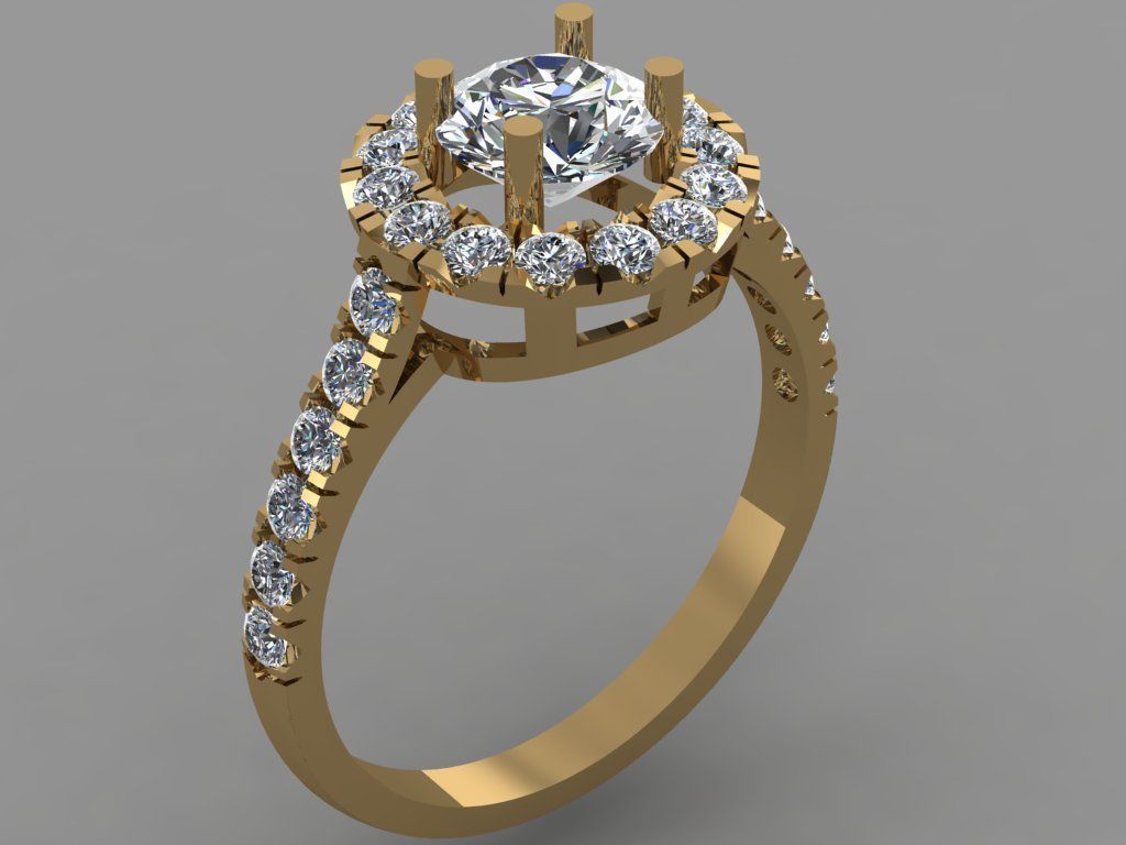 Gold ring 3D print model_1
