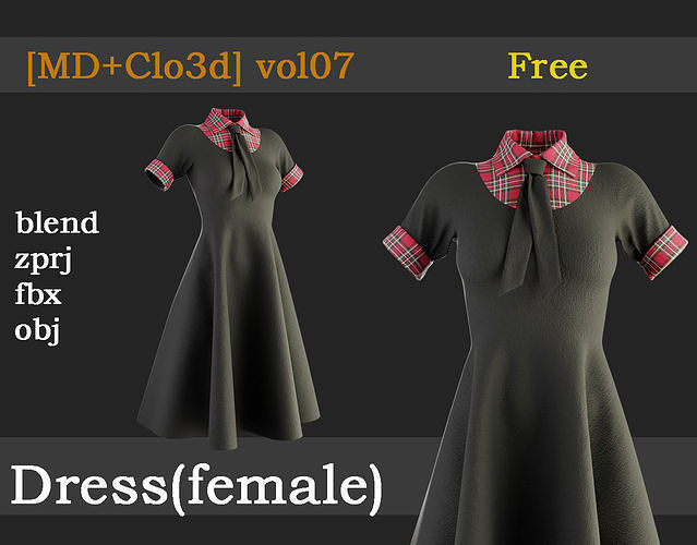 Dress for women vol07 free Free 3D model