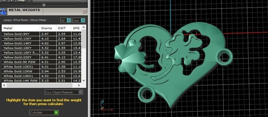 Heart clover pendant 13 3D print model_7