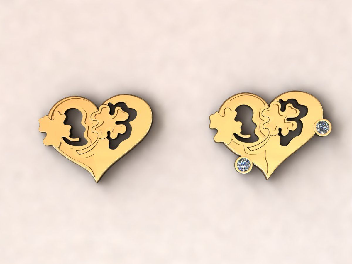 Heart clover pendant 13 3D print model_1