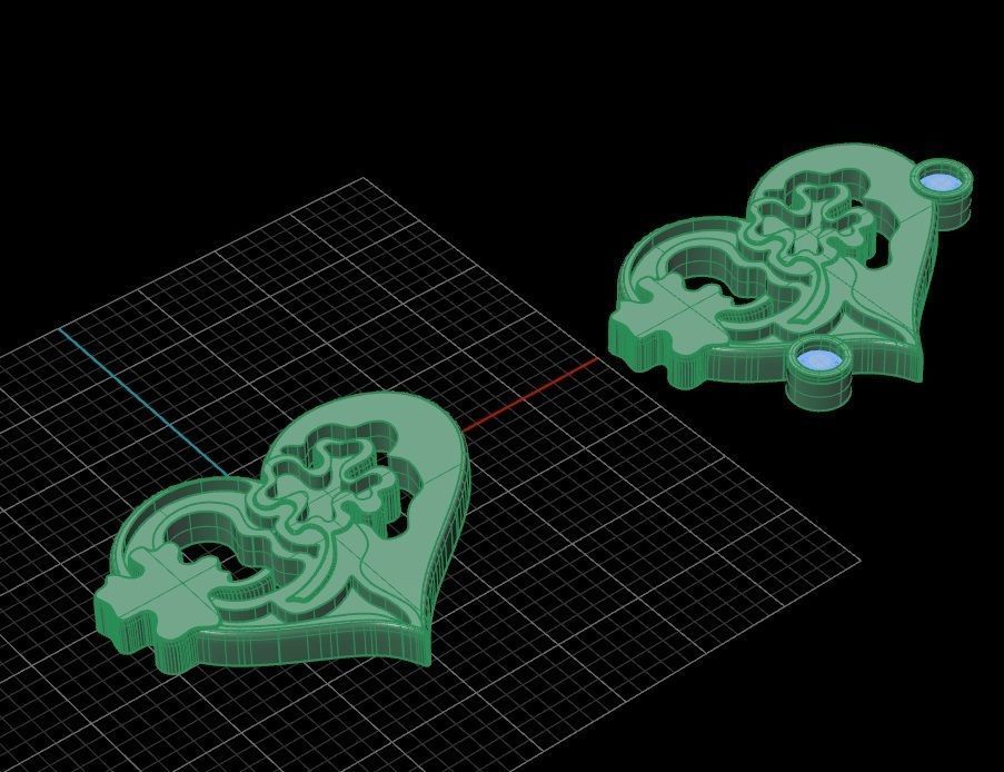 Heart clover pendant 13 3D print model_9