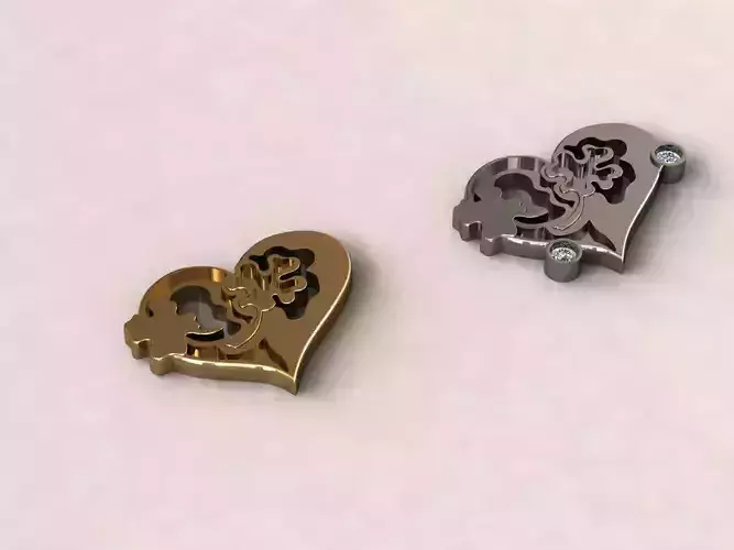 Heart clover pendant 13