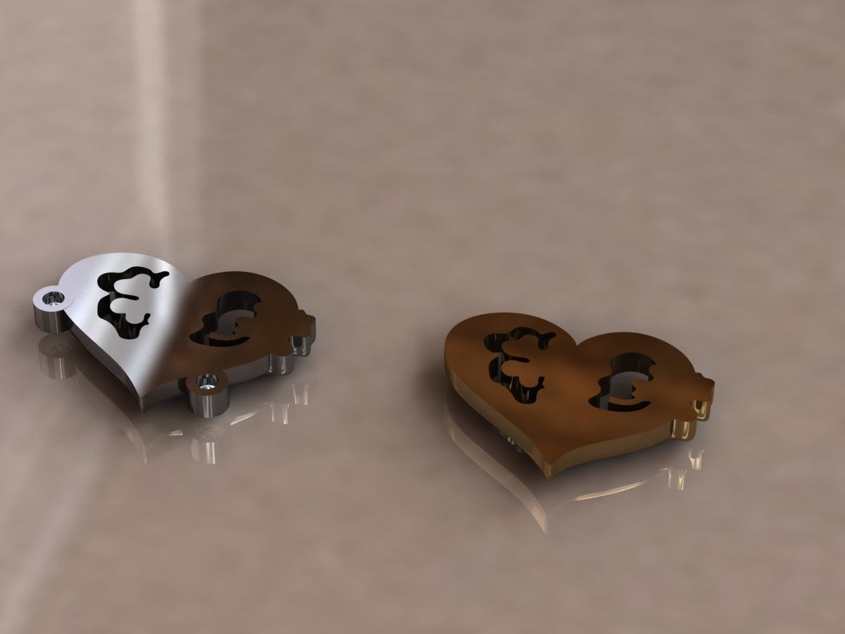 Heart clover pendant 13 3D print model_4