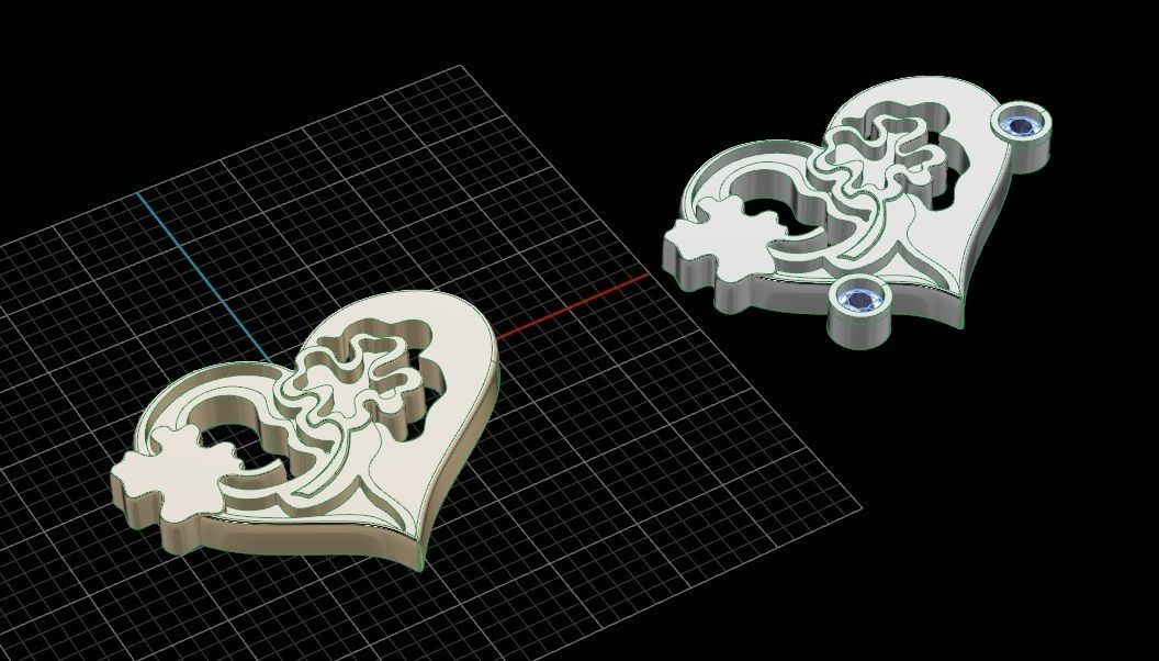 Heart clover pendant 13 3D print model_5