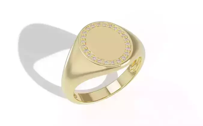 LADIES OVAL SIGNET RING