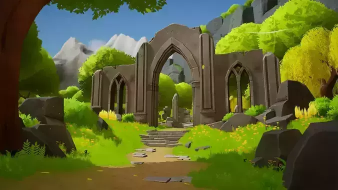 Stylized Nature with Ruins