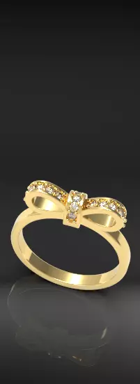 Bow ring with diamonds available from 4 to 9 US sizes 3D print model