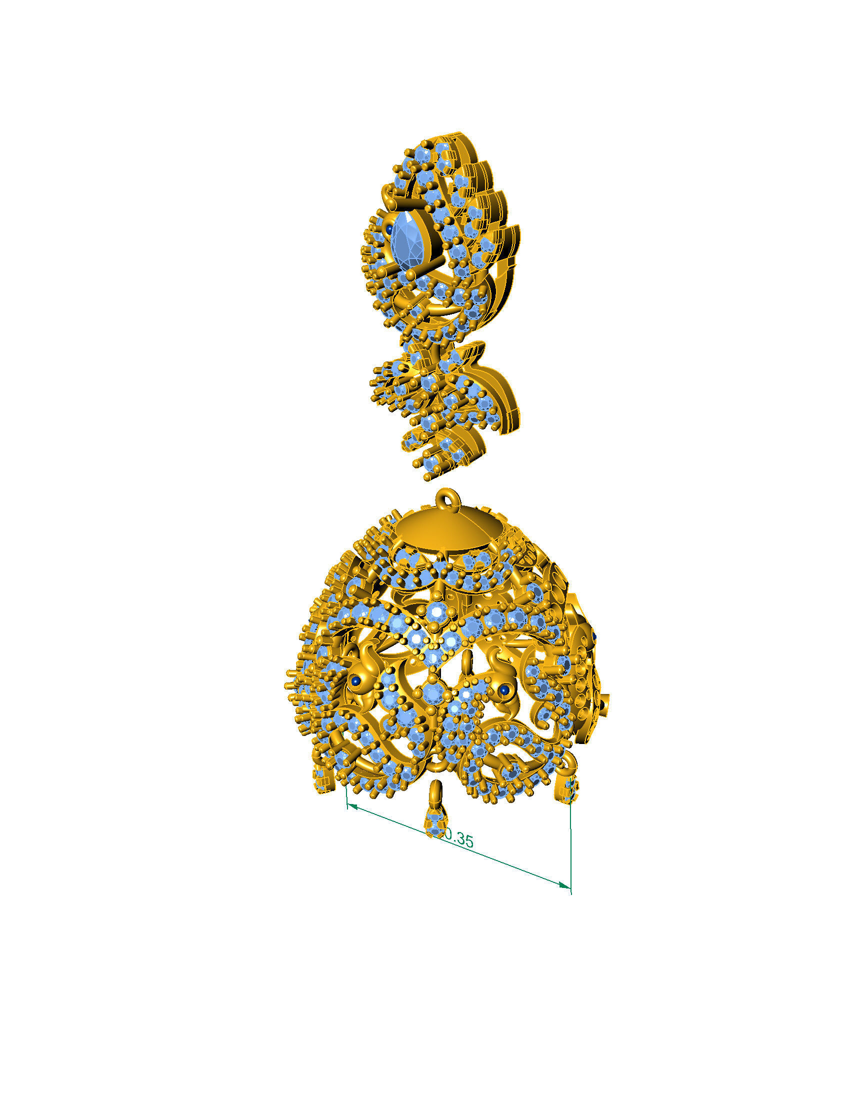 EARING STUDS 3D model_6