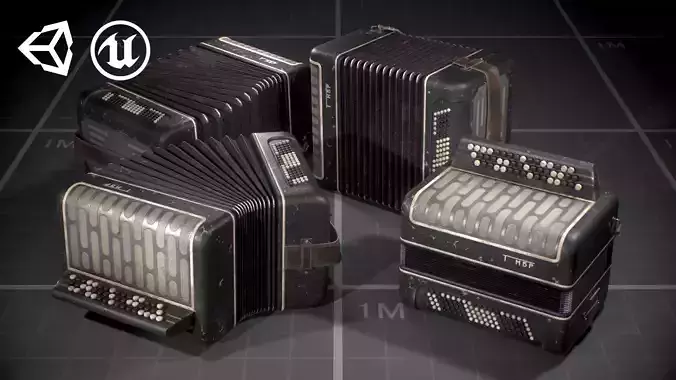 Used Soviet Button Accordion