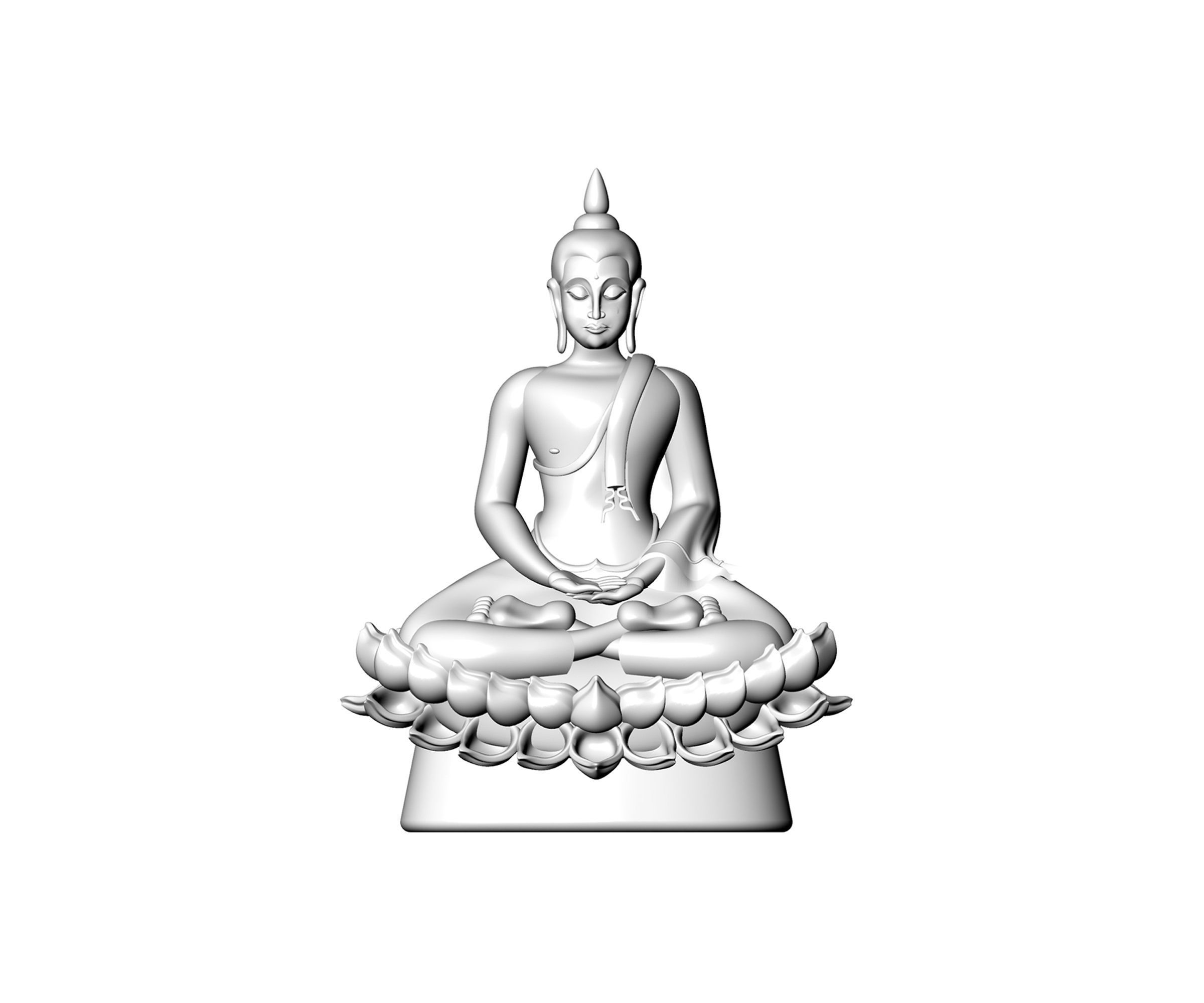 Buddha sitting  pendant 3D print model FG02 3D print model_2