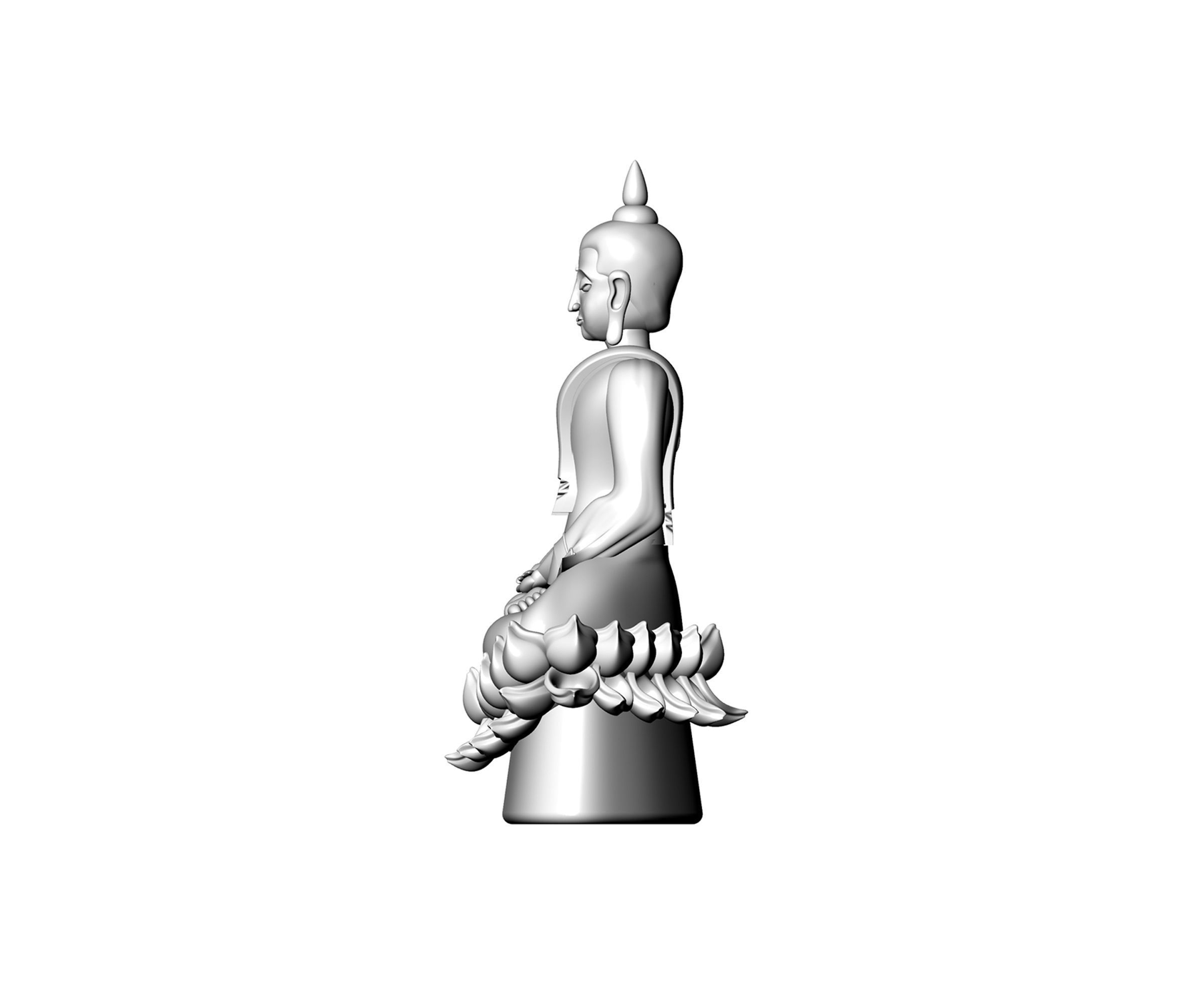 Buddha sitting  pendant 3D print model FG02 3D print model_3