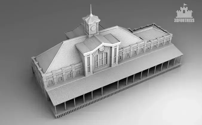 Railway station 3D print model