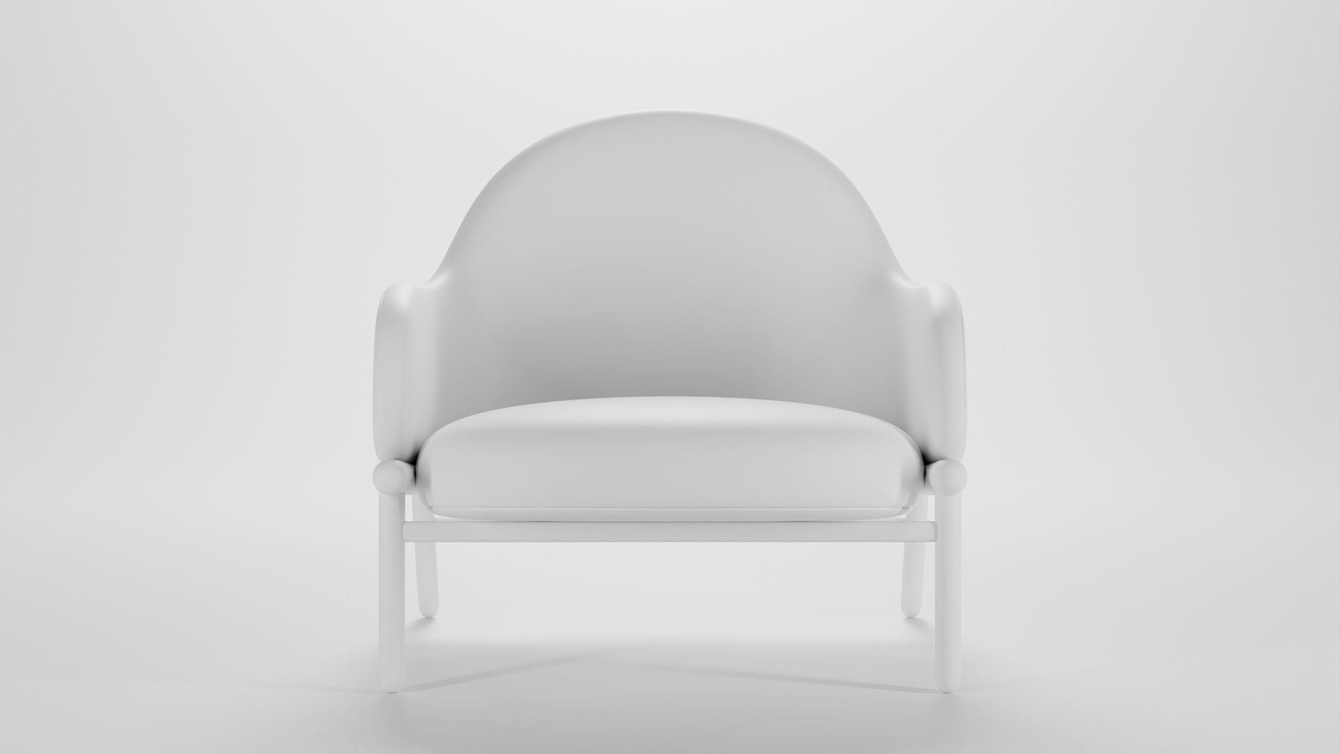 Modern design single sofa Low-poly 3D model_5