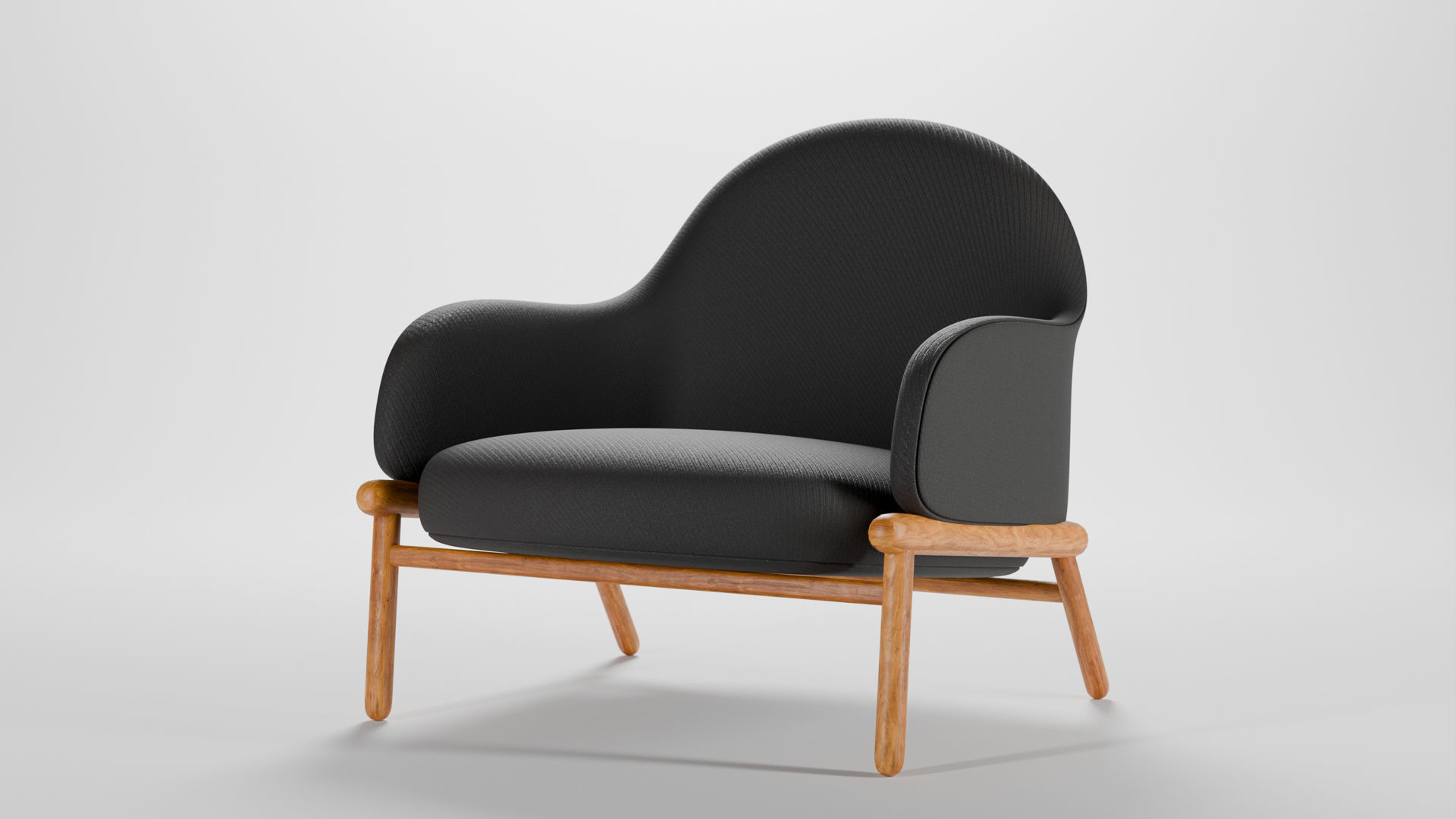 Modern design single sofa Low-poly 3D model_6