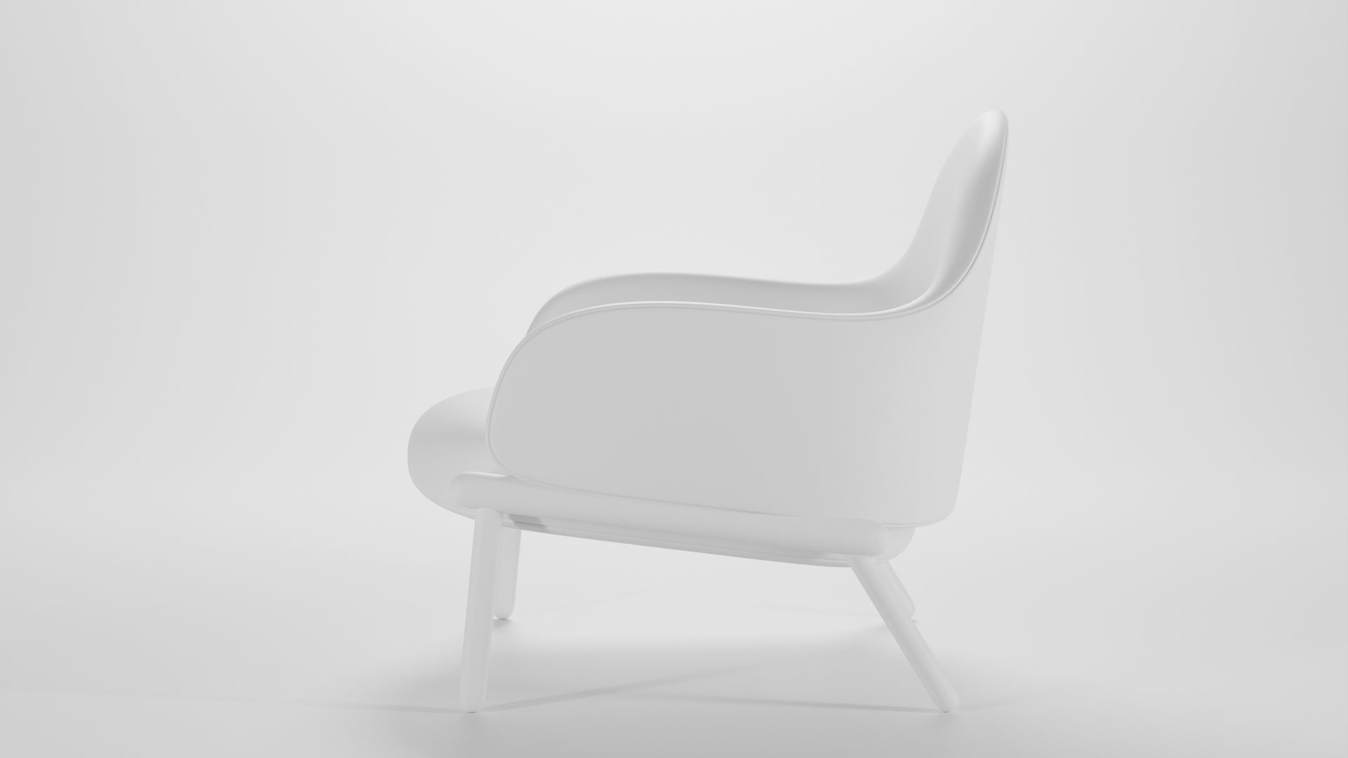 Modern design single sofa Low-poly 3D model_9