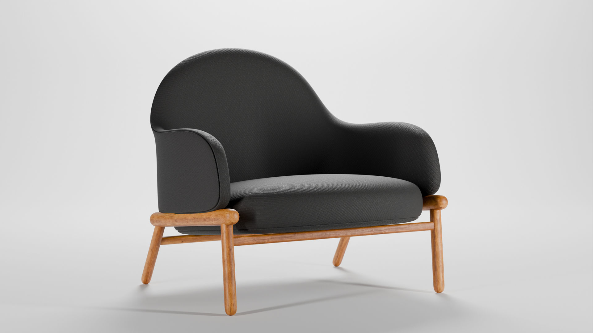 Modern design single sofa Low-poly 3D model_1