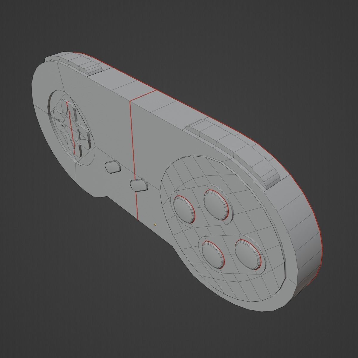 Classic Game Controller Low-poly 3D model_15
