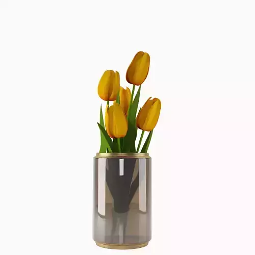 Orange tulips bouquet in a vase