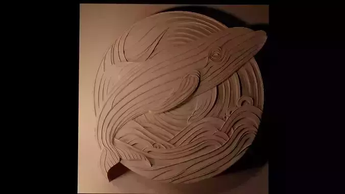 Pilot Whale CNC 3d Print High Relief Sand Casting