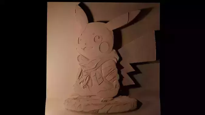 Pikachu Pokemon CNC 3d Print High Relief Sand Casting