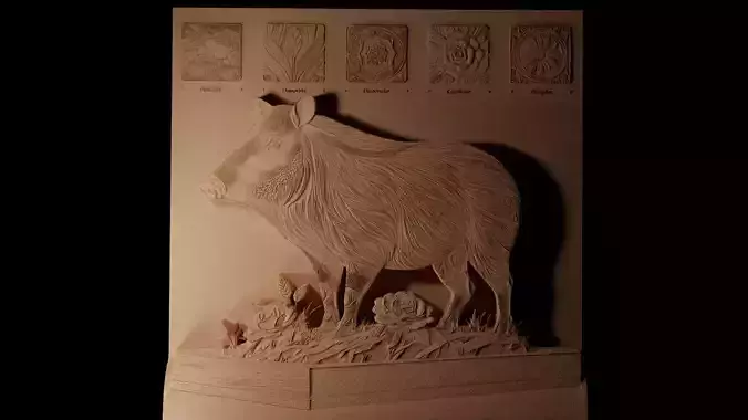 Peccary CNC 3d Print High Relief Sand Casting 3D print model