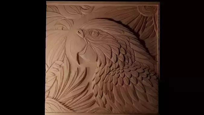Parrot CNC 3d Print High Relief Sand Casting 3D print model