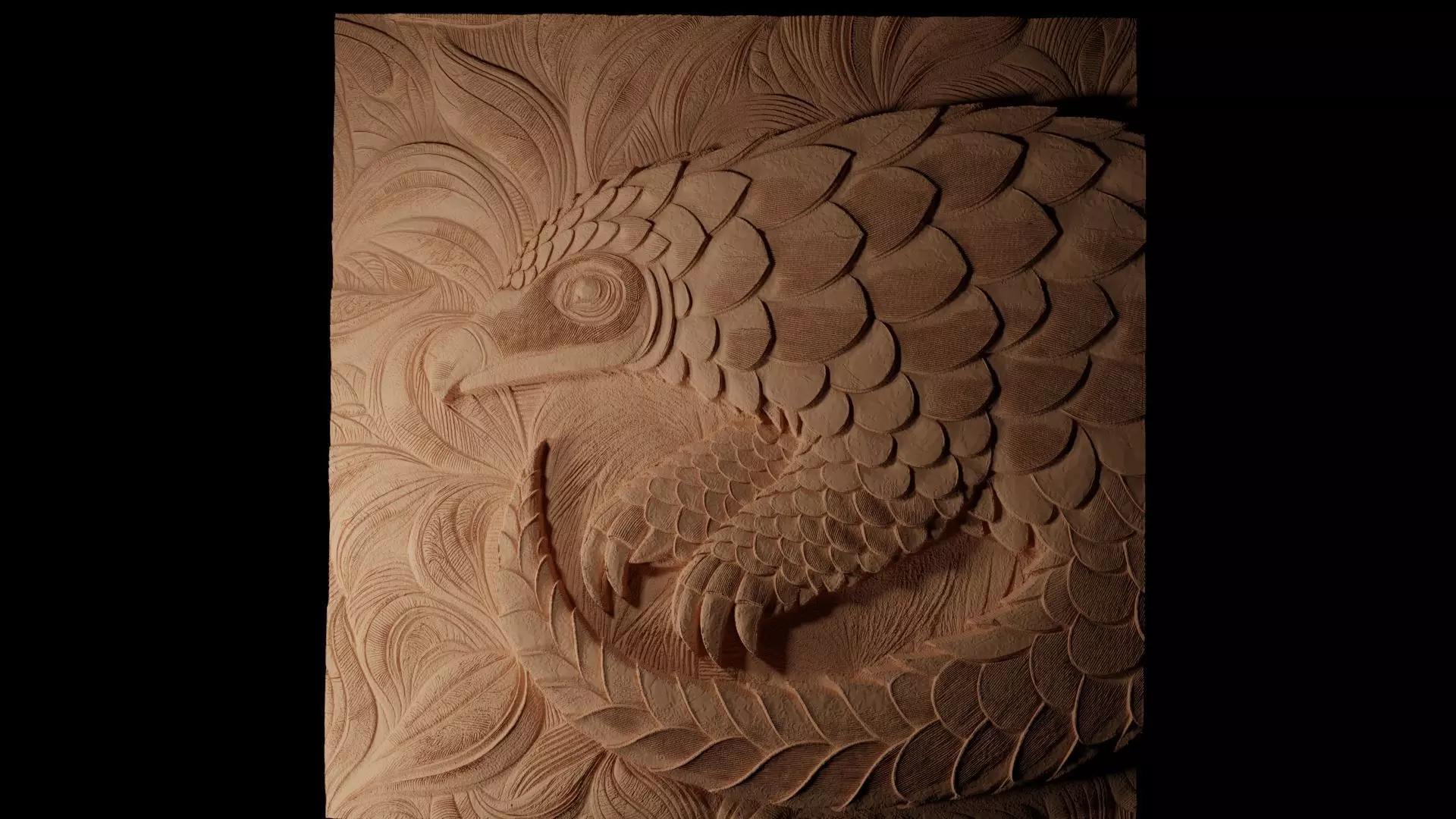 Pangolin CNC 3d Print High Relief Sand Casting 3D print model_0