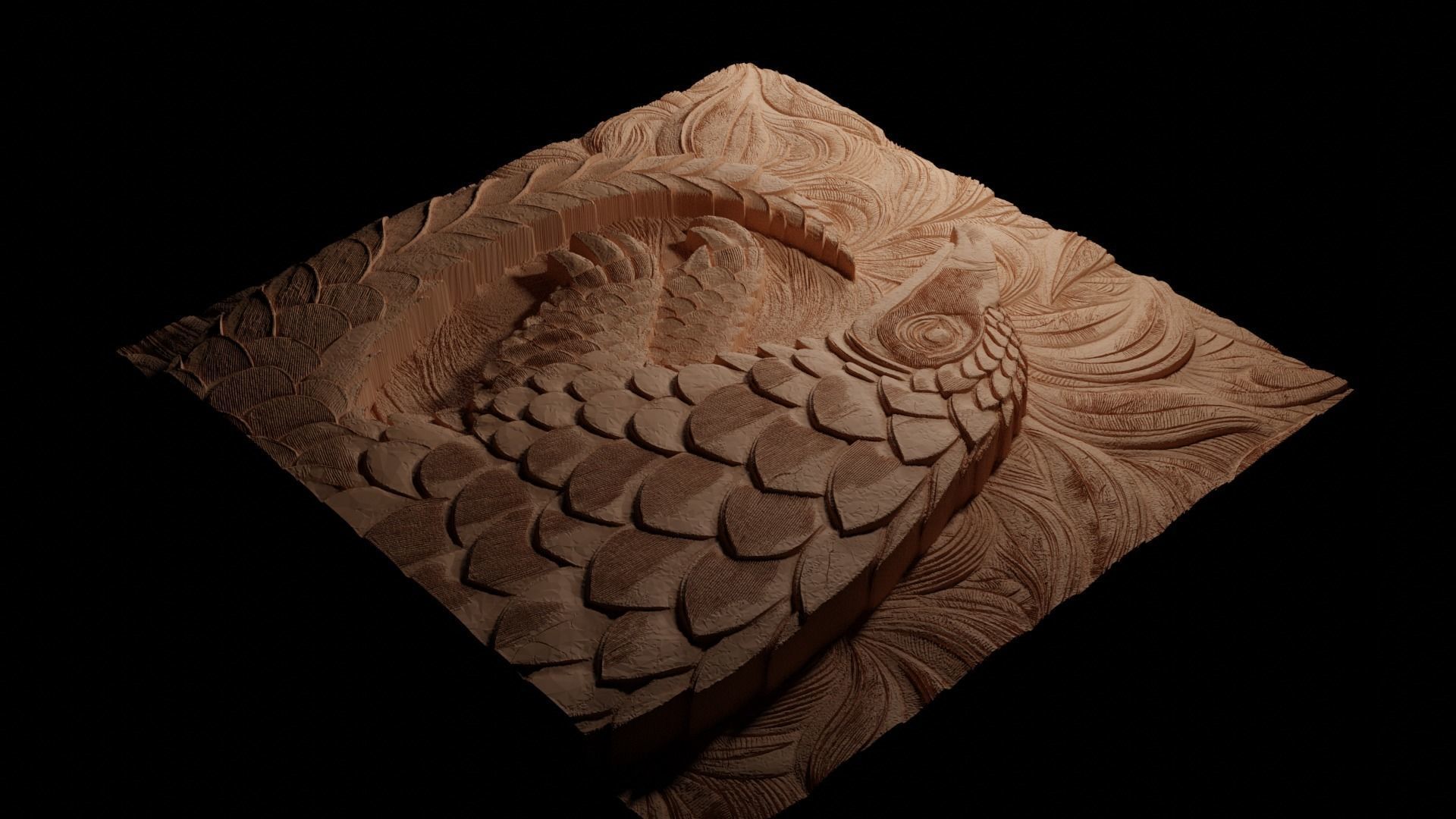 Pangolin CNC 3d Print High Relief Sand Casting 3D print model_3