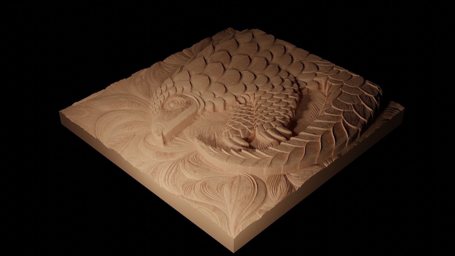 Pangolin CNC 3d Print High Relief Sand Casting 3D print model_2