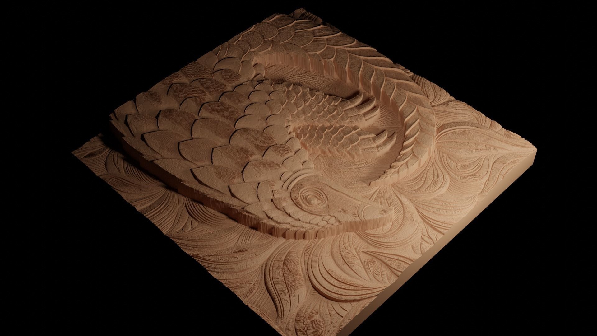 Pangolin CNC 3d Print High Relief Sand Casting 3D print model_4