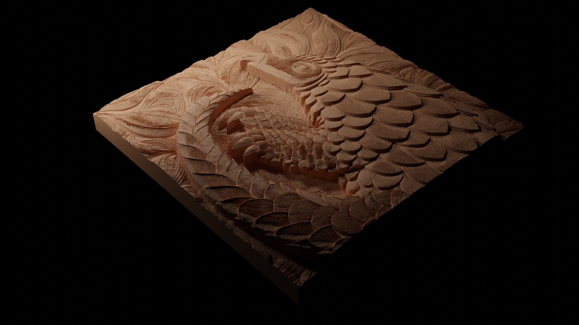 Pangolin CNC 3d Print High Relief Sand Casting 3D print model_1
