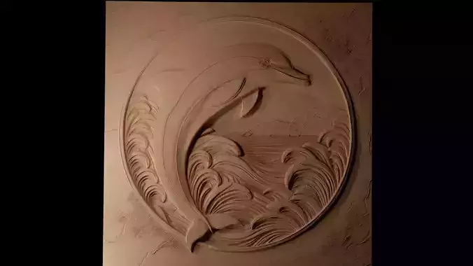 White Sided Dolphin CNC 3d Print High Relief Sand Casting