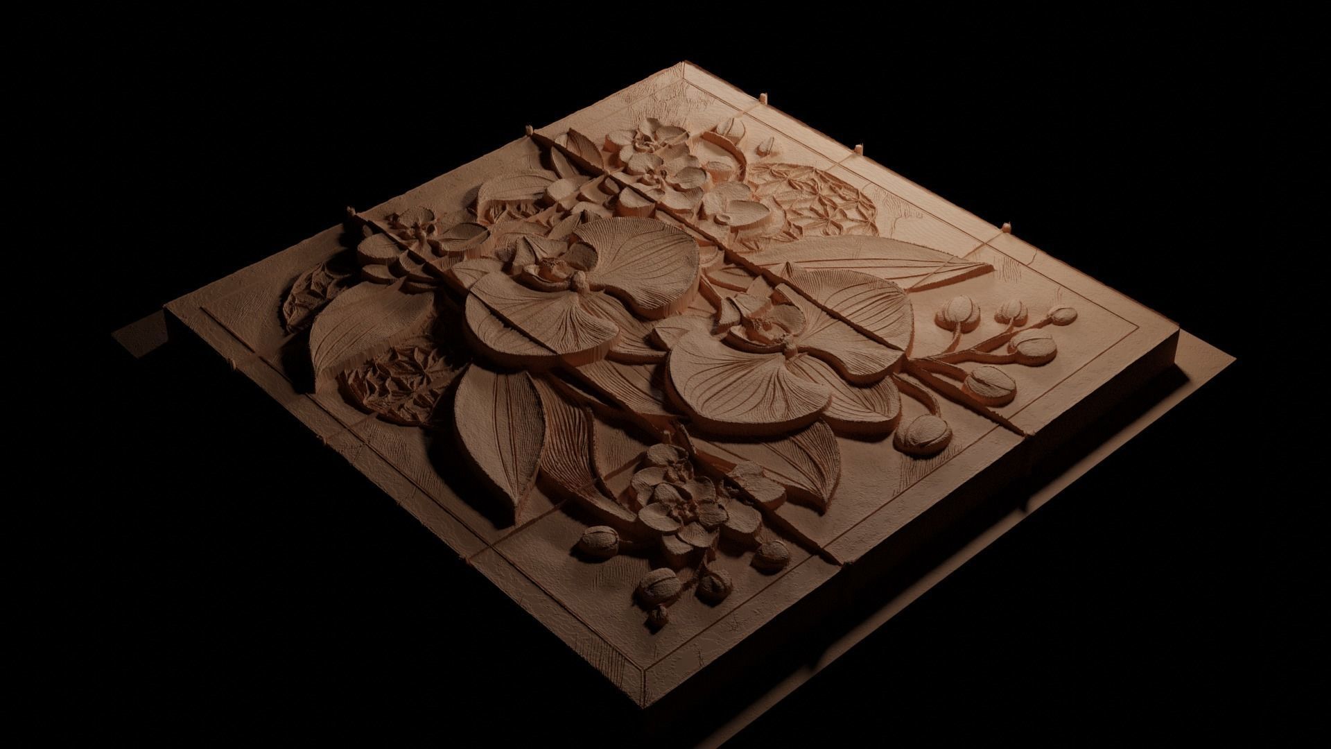 Orchid CNC 3d Print High Relief Sand Casting 3D print model_3