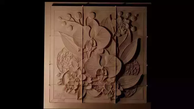 Orchid CNC 3d Print High Relief Sand Casting 3D print model
