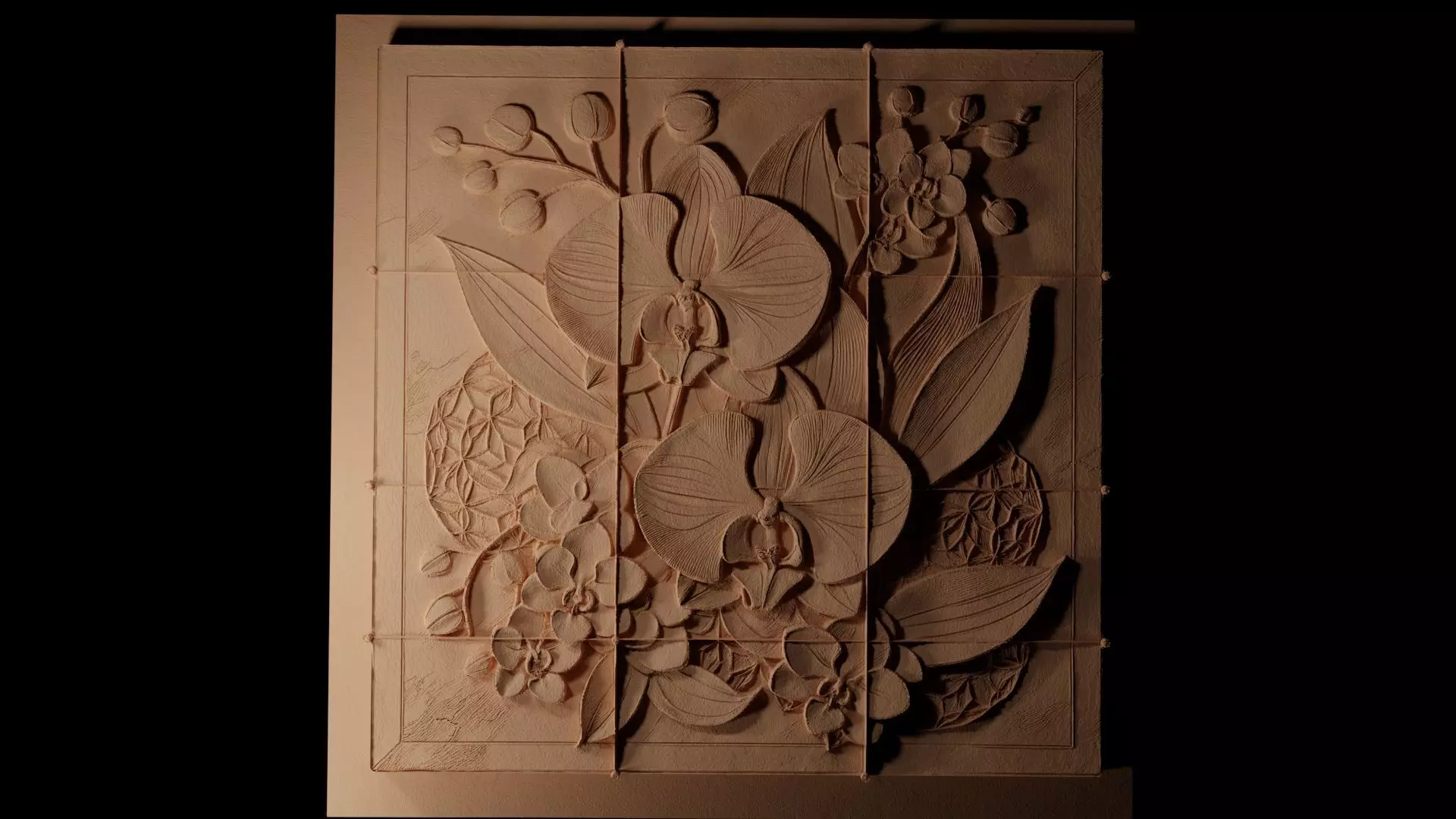 Orchid CNC 3d Print High Relief Sand Casting 3D print model_0