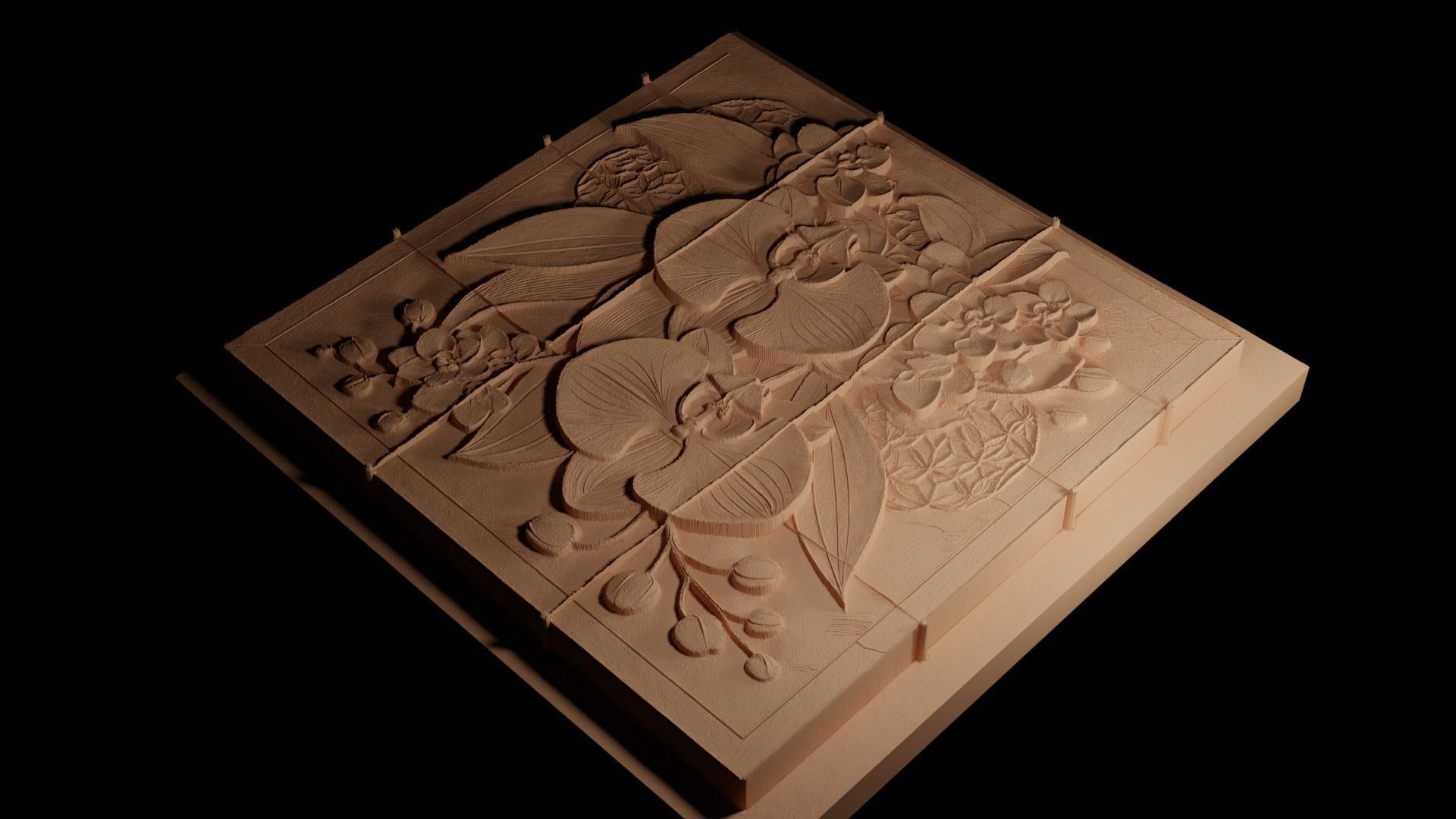 Orchid CNC 3d Print High Relief Sand Casting 3D print model_4