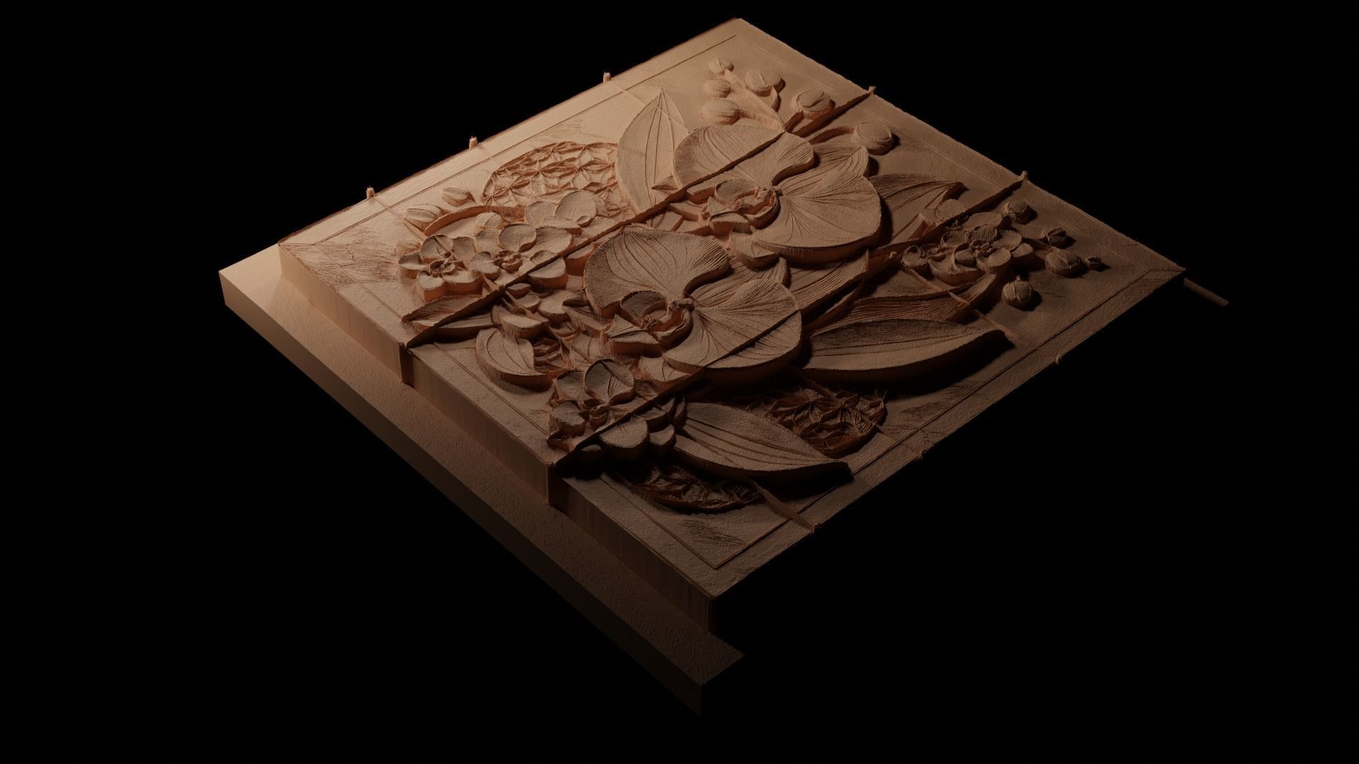 Orchid CNC 3d Print High Relief Sand Casting 3D print model_1