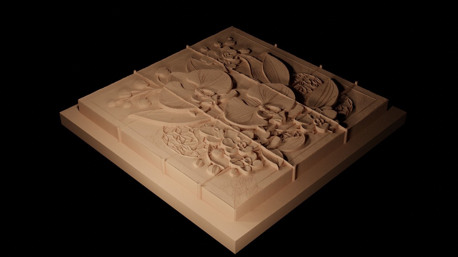 Orchid CNC 3d Print High Relief Sand Casting 3D print model_2