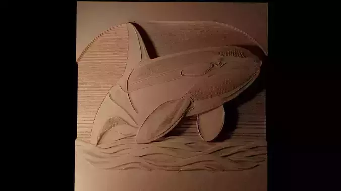Orca Killer Whale CNC 3d Print High Relief Sand Casting 3D print model