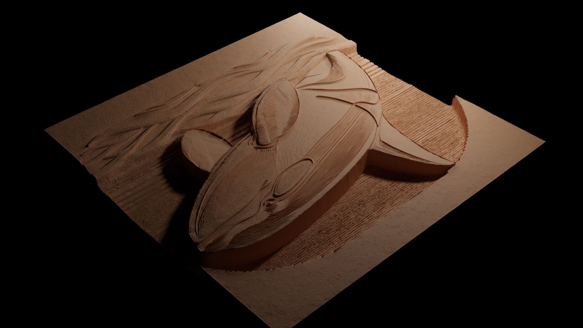 Orca Killer Whale CNC 3d Print High Relief Sand Casting 3D print model_3