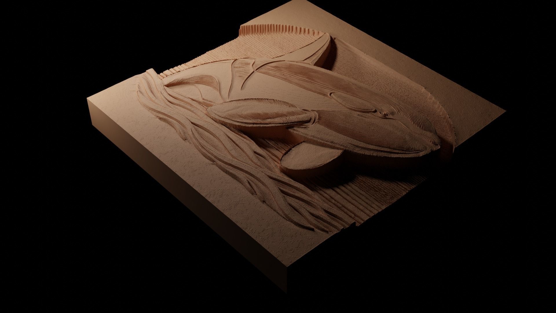 Orca Killer Whale CNC 3d Print High Relief Sand Casting 3D print model_1