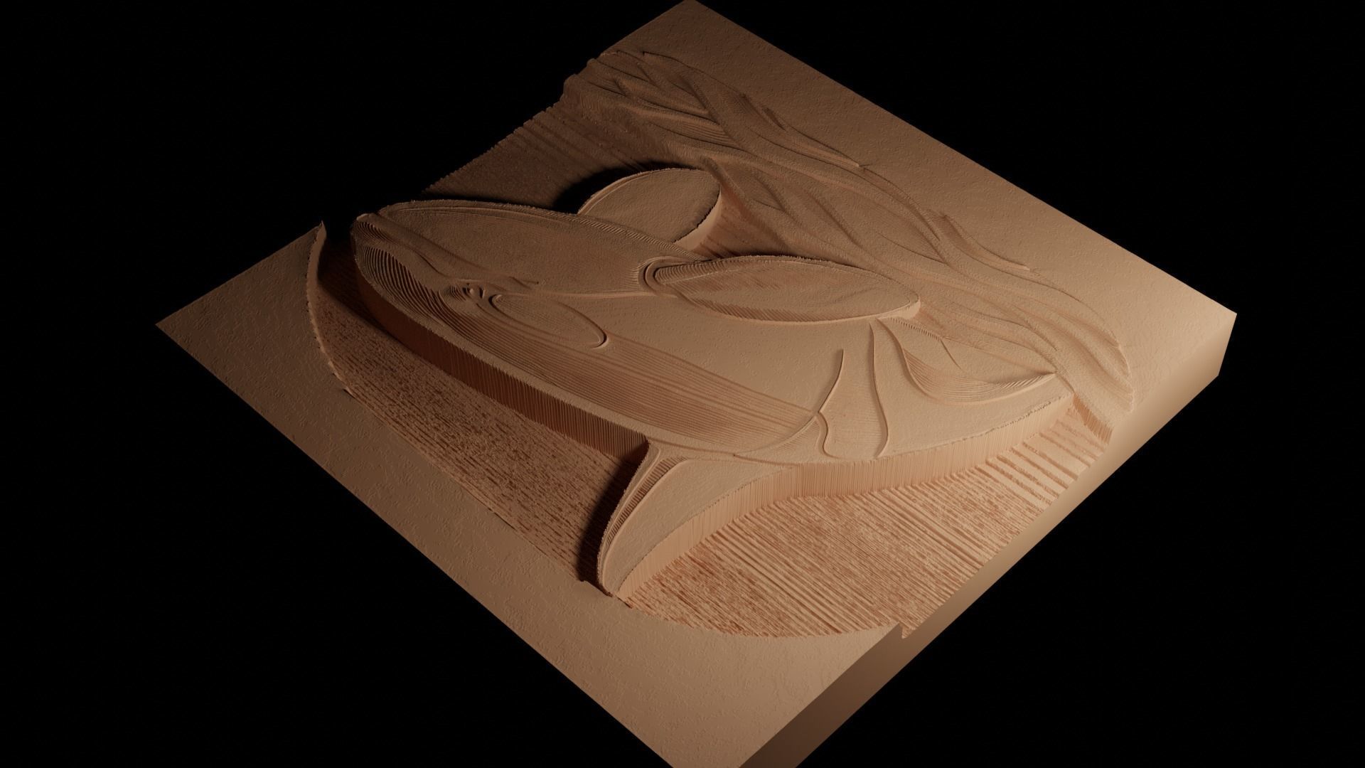 Orca Killer Whale CNC 3d Print High Relief Sand Casting 3D print model_4