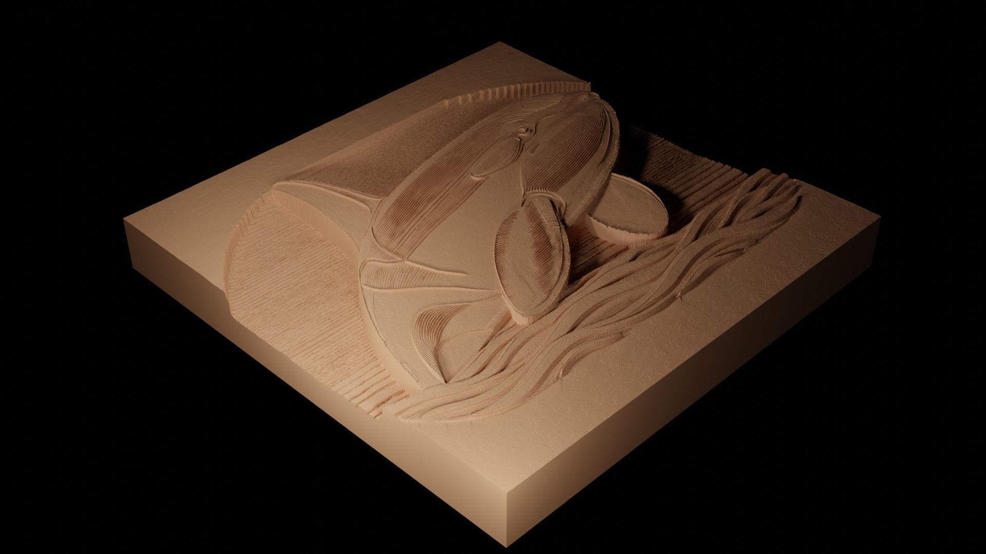 Orca Killer Whale CNC 3d Print High Relief Sand Casting 3D print model_2