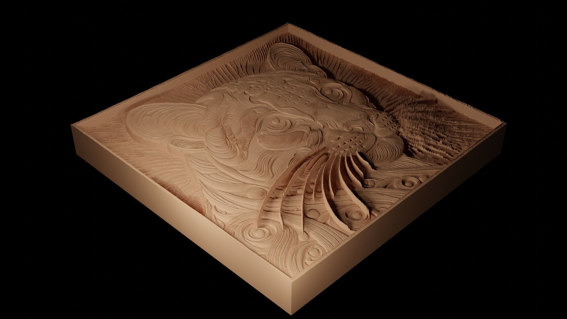 Ocelot CNC 3d Print High Relief Sand Casting 3D print model_2