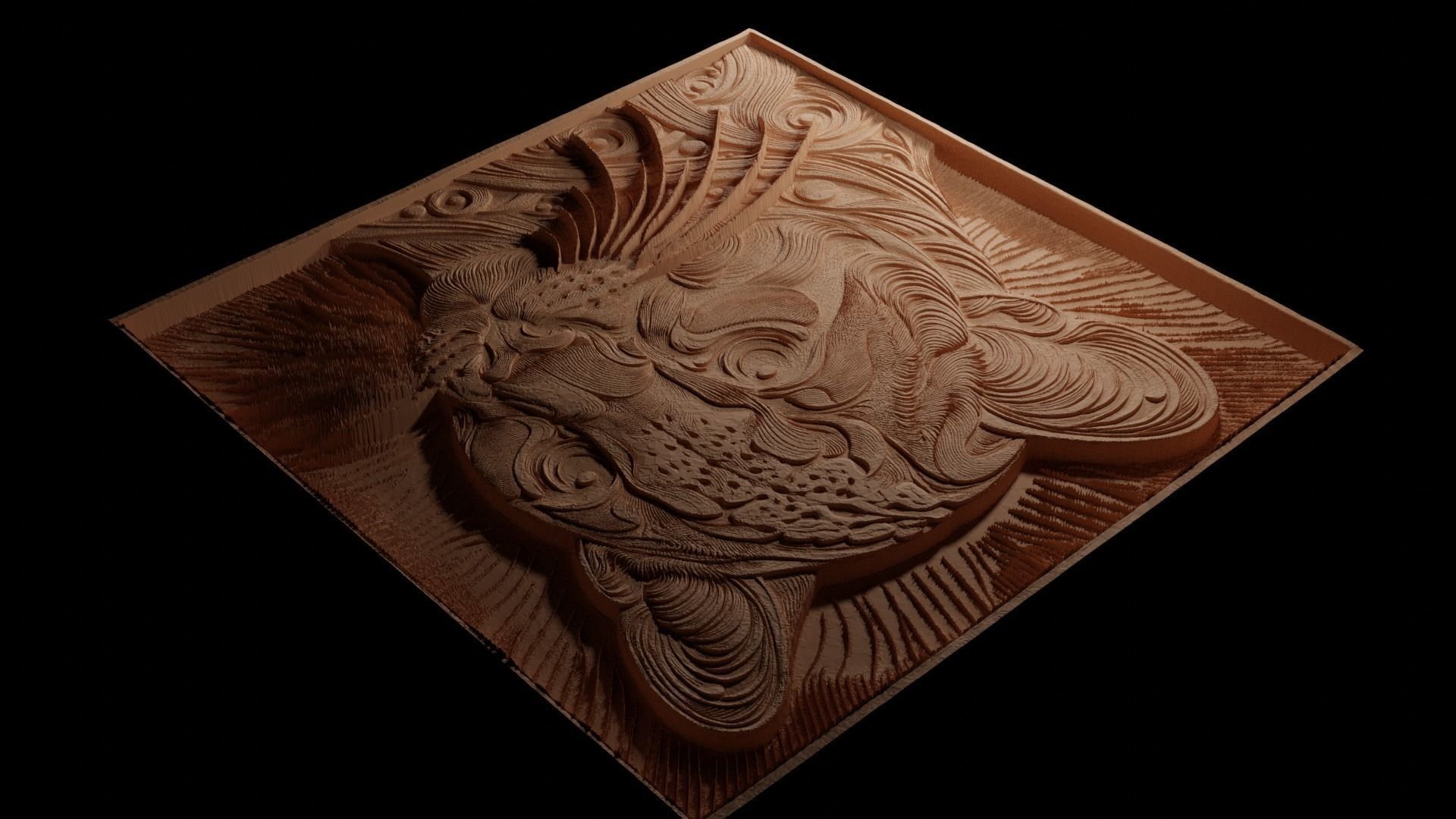 Ocelot CNC 3d Print High Relief Sand Casting 3D print model_3