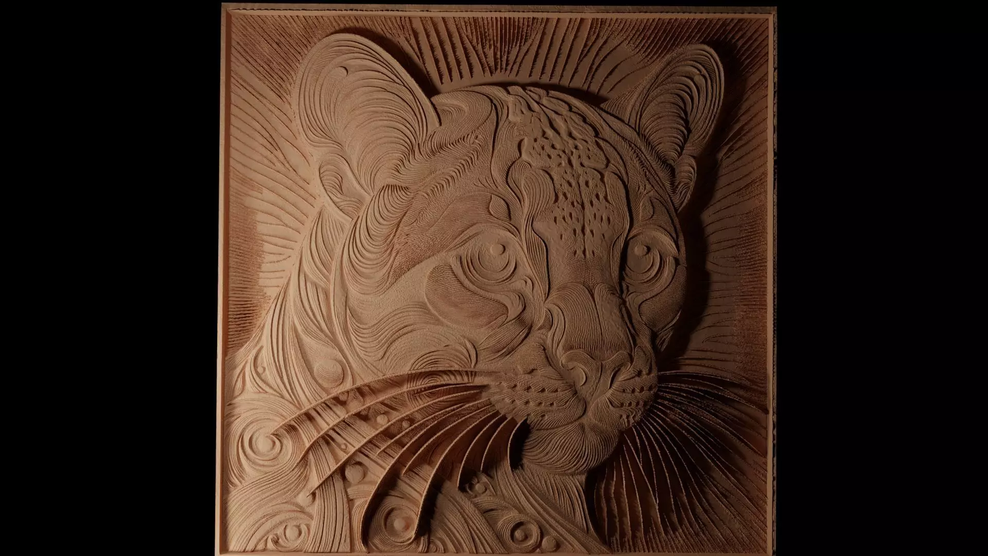 Ocelot CNC 3d Print High Relief Sand Casting 3D print model_0