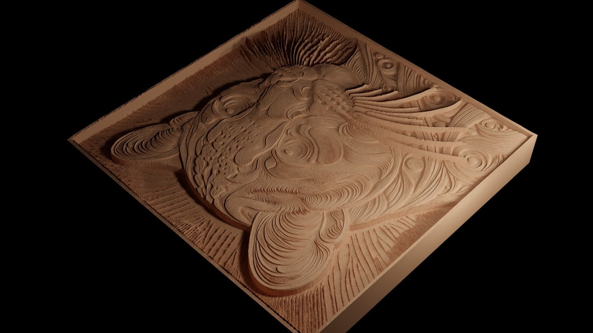 Ocelot CNC 3d Print High Relief Sand Casting 3D print model_4